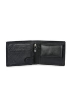 Men's Black Solid Flap Closure Two-Fold Wallet