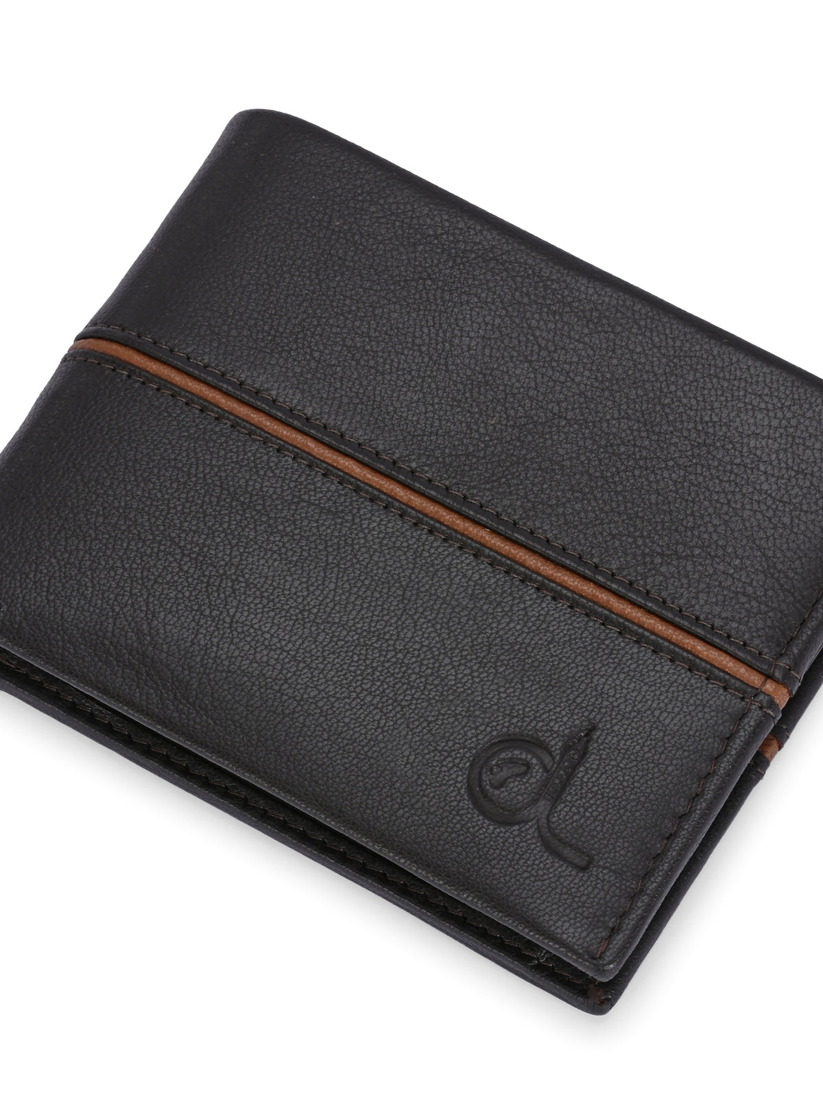 Men's Brown Solid Flap Closure Two Fold Wallet