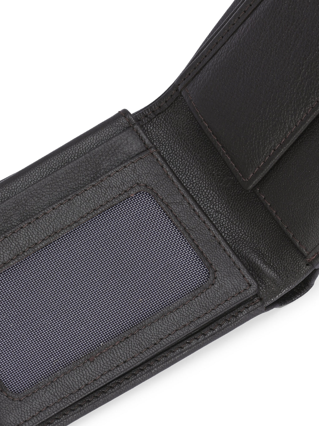 Men's Brown Solid Flap Closure Two Fold Wallet