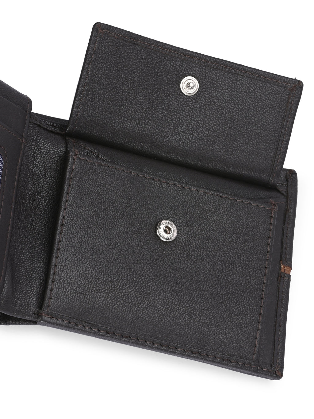 Men's Brown Solid Flap Closure Two Fold Wallet
