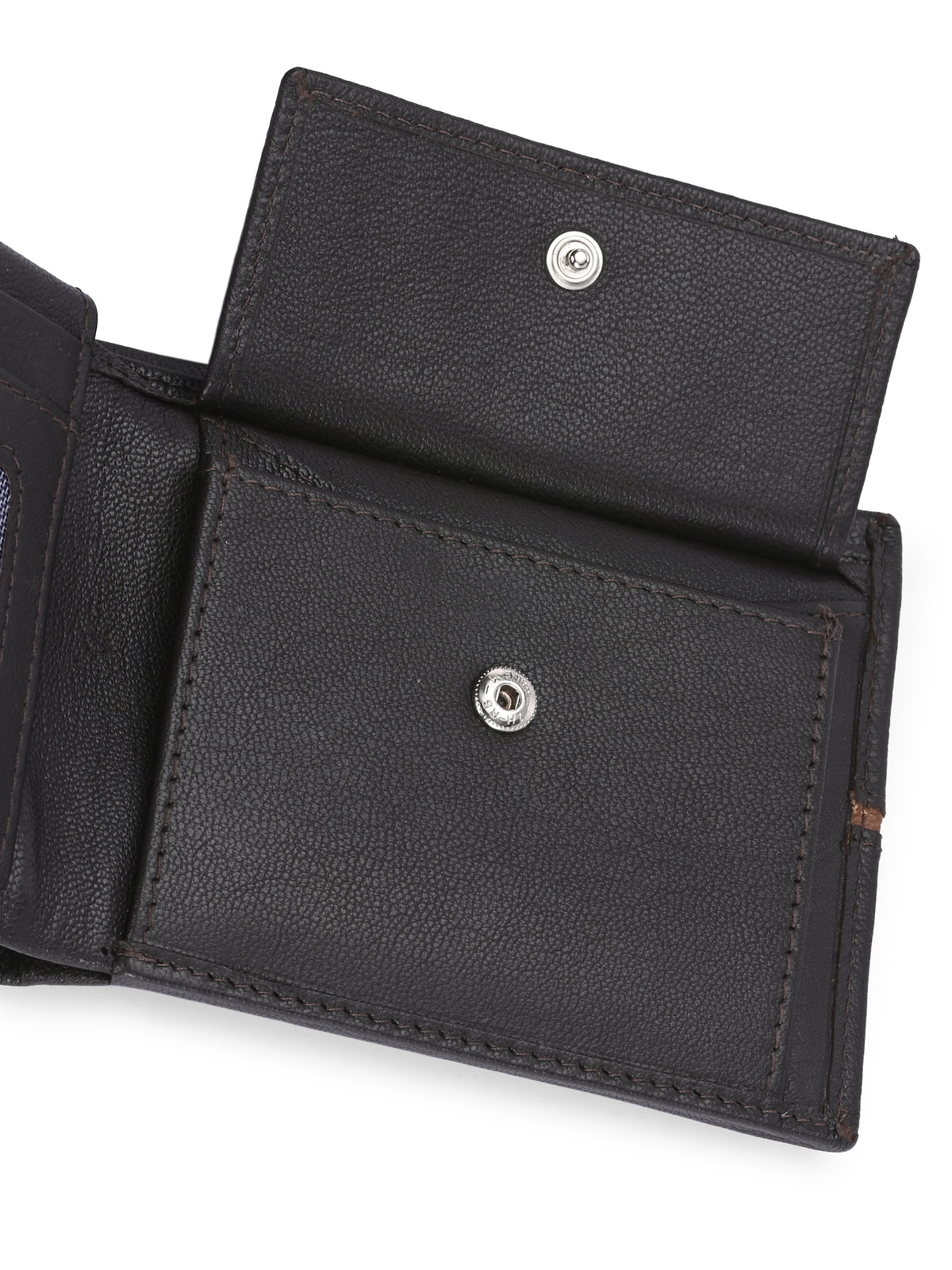 Men's Brown Solid Flap Closure Two Fold Wallet