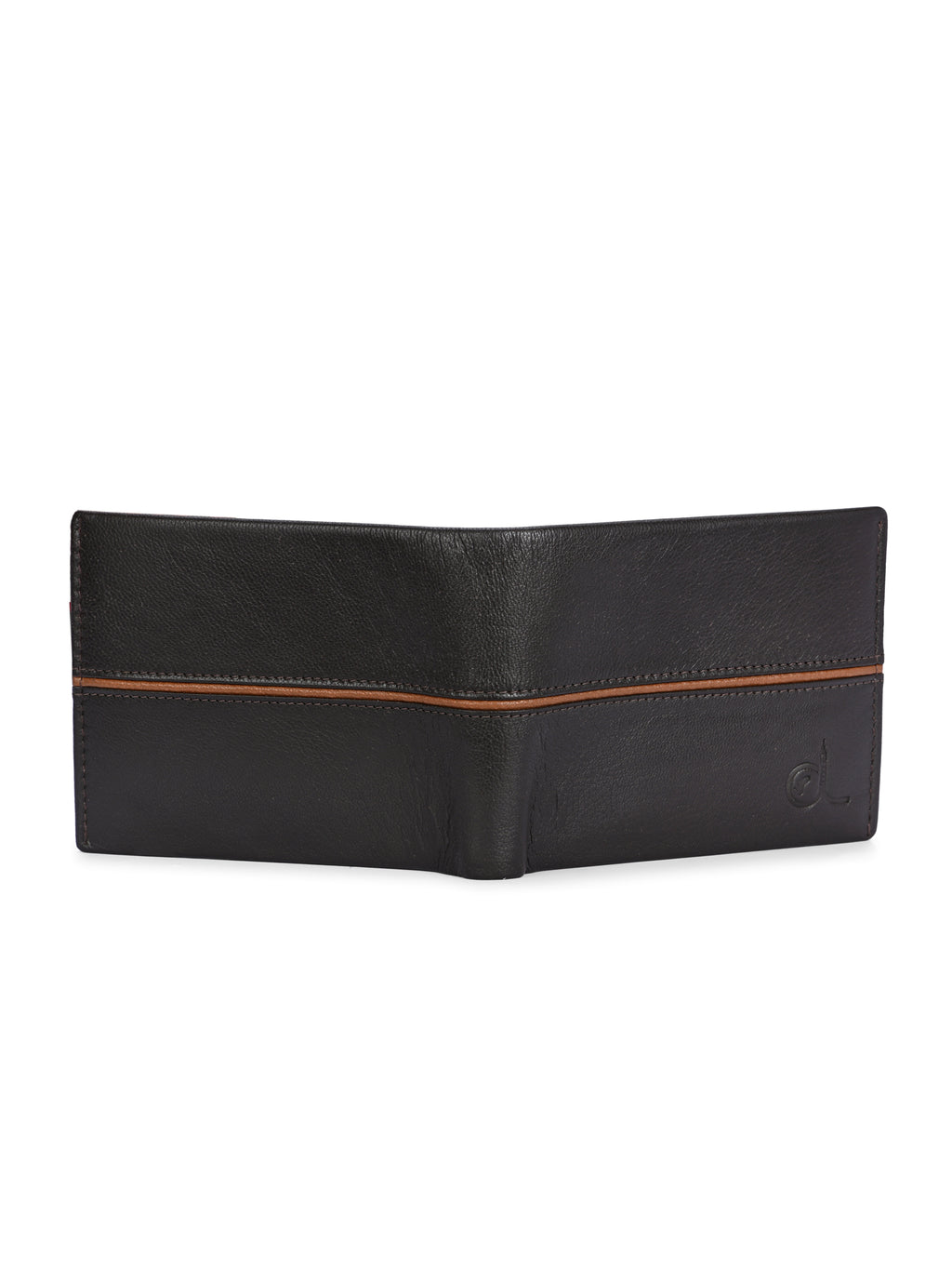 Men's Brown Solid Flap Closure Two Fold Wallet