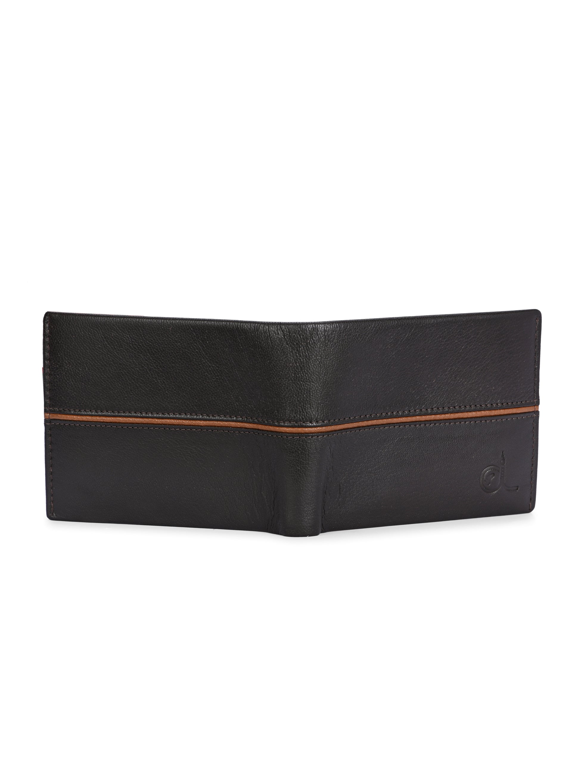 Men's Brown Solid Flap Closure Two Fold Wallet