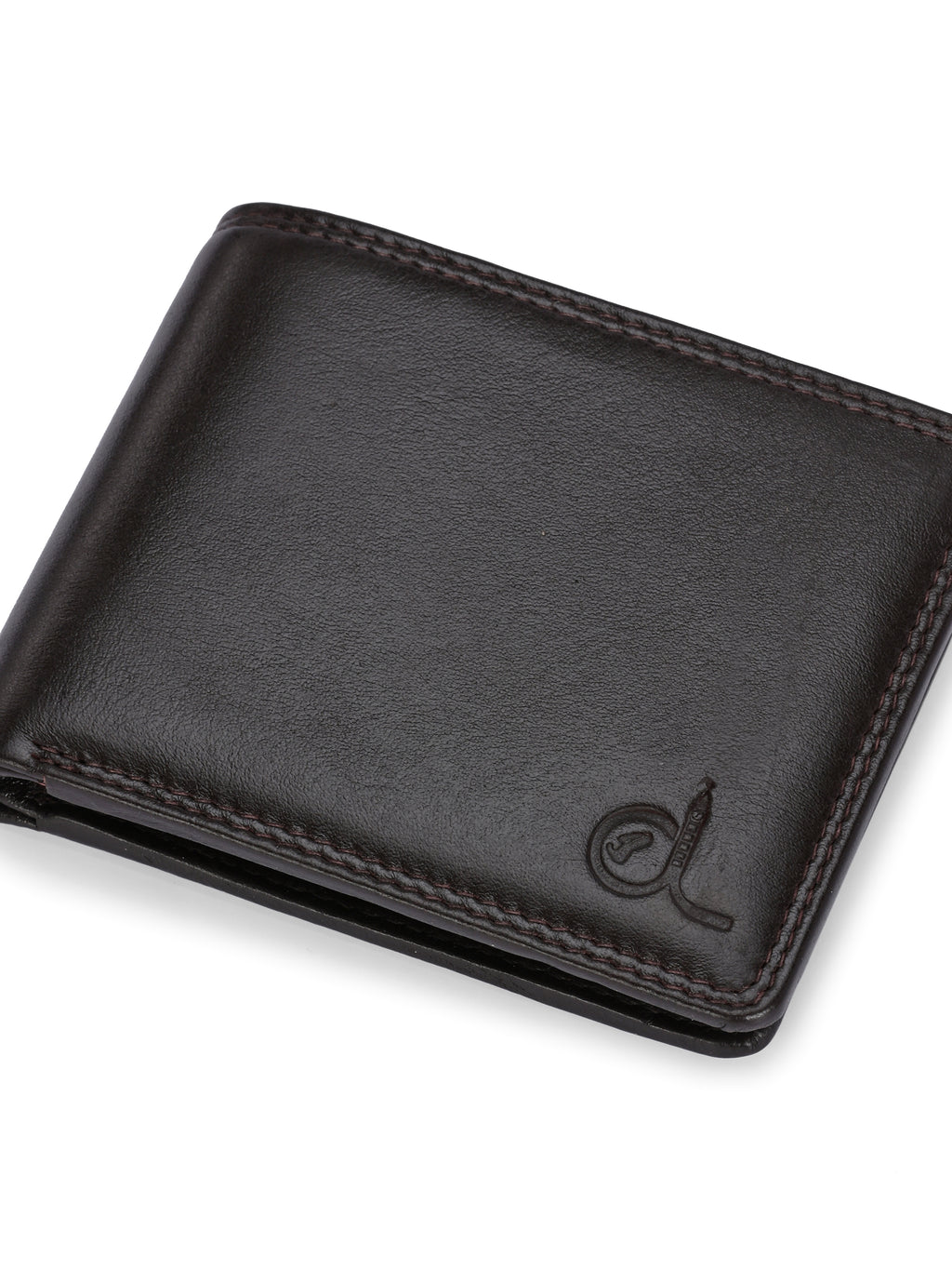 Men's Brown Leather Small Bi-Fold Wallet