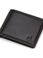 Men's Brown Leather Small Bi-Fold Wallet