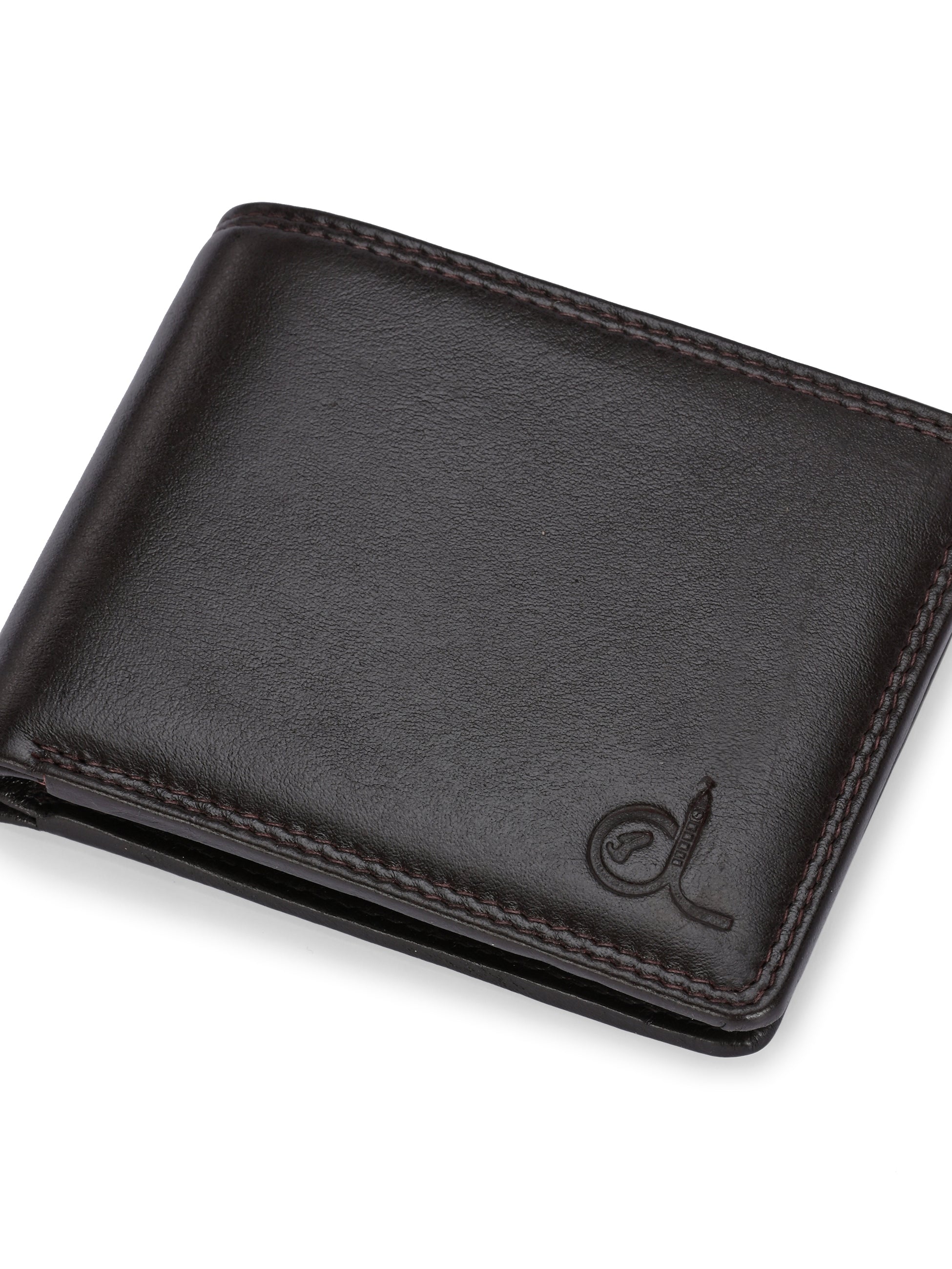 Men's Brown Leather Small Bi-Fold Wallet