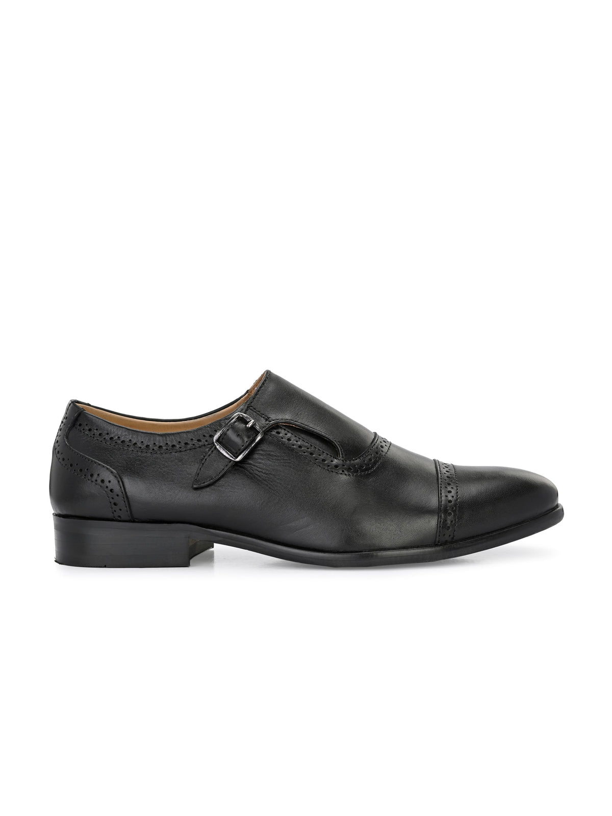 Men's Perforated Leather Monk Shoes
