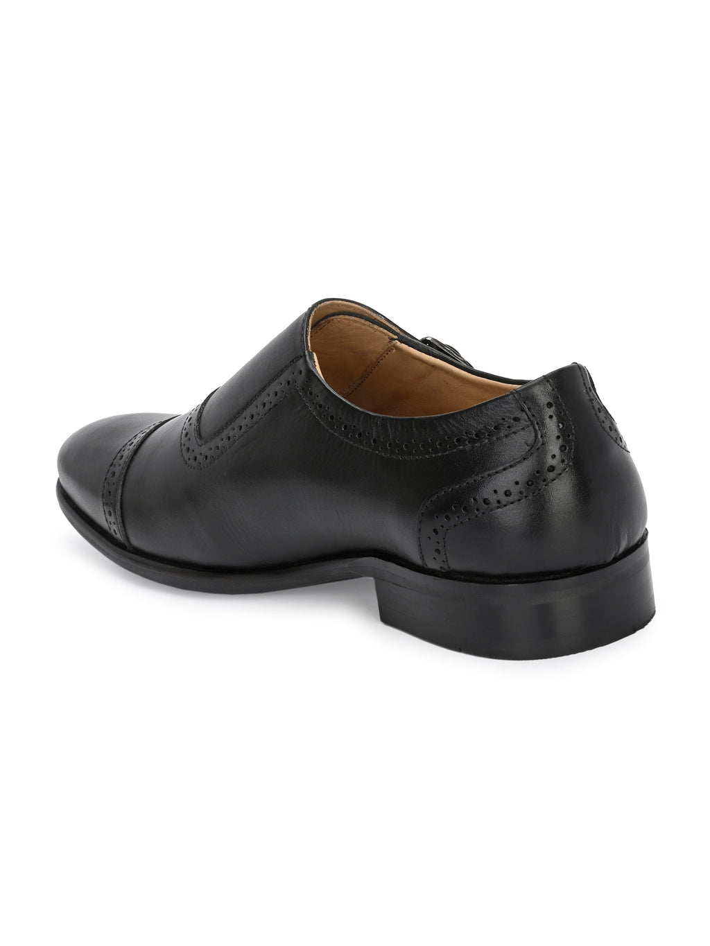 Men's Perforated Leather Monk Shoes