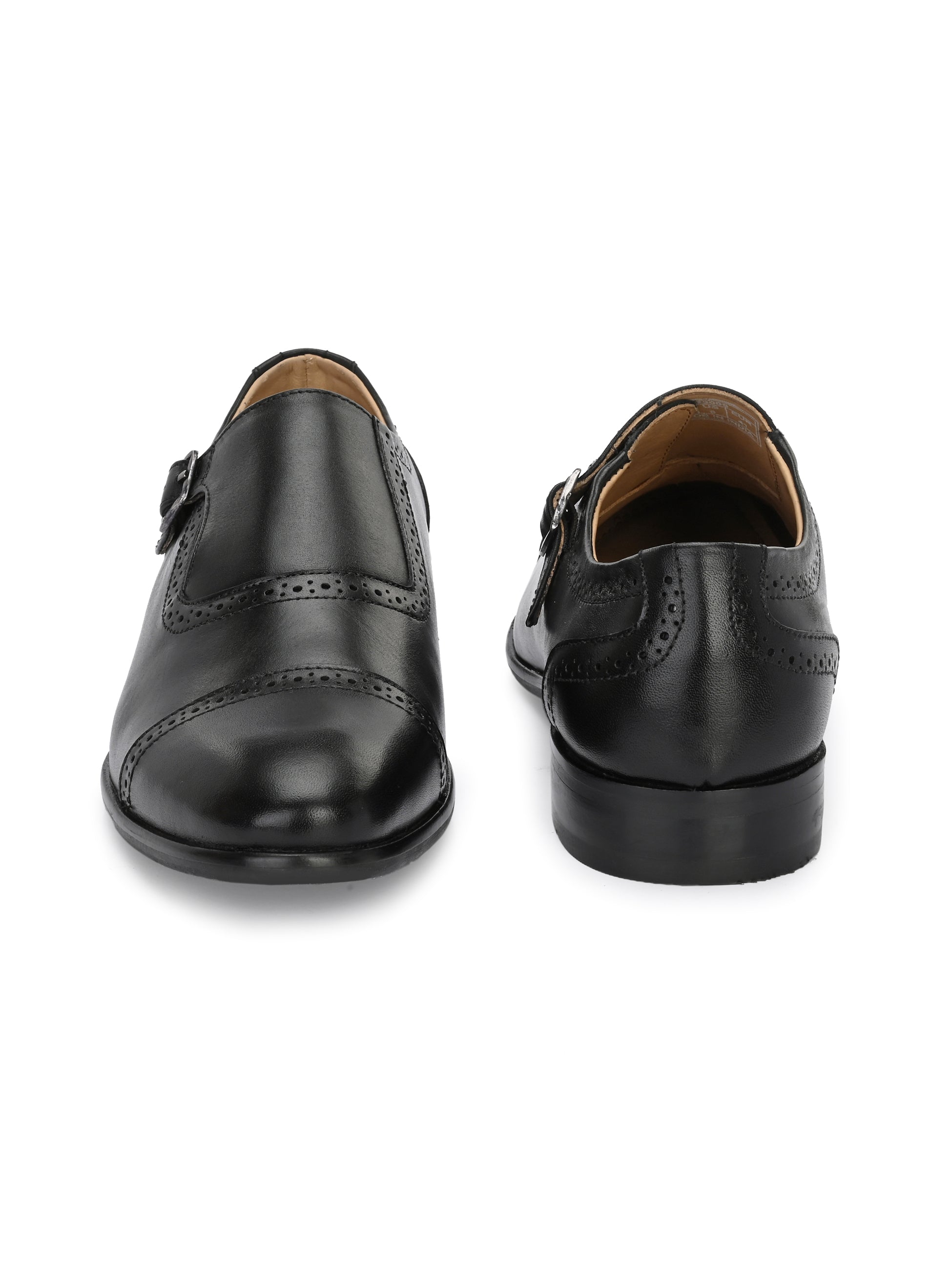 Men's Perforated Leather Monk Shoes