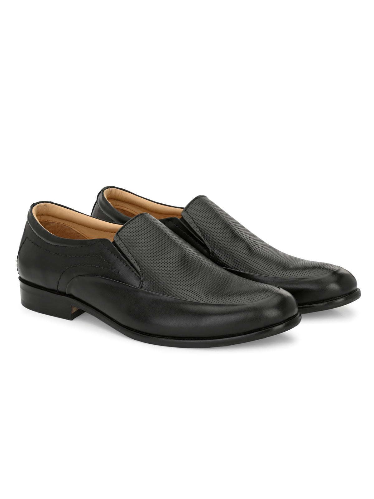Men's Perforated Leather Formal Slip on Shoes