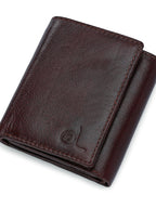 Men's Brown Leather Small Tri-Fold Wallet