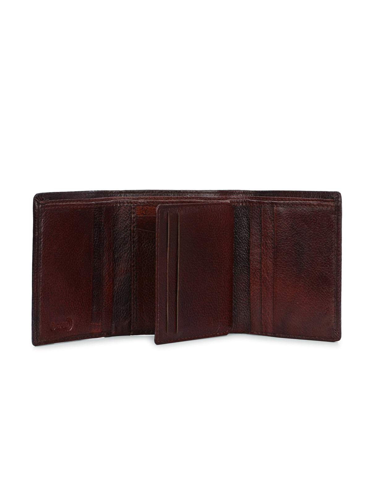 Men's Brown Leather Small Tri-Fold Wallet