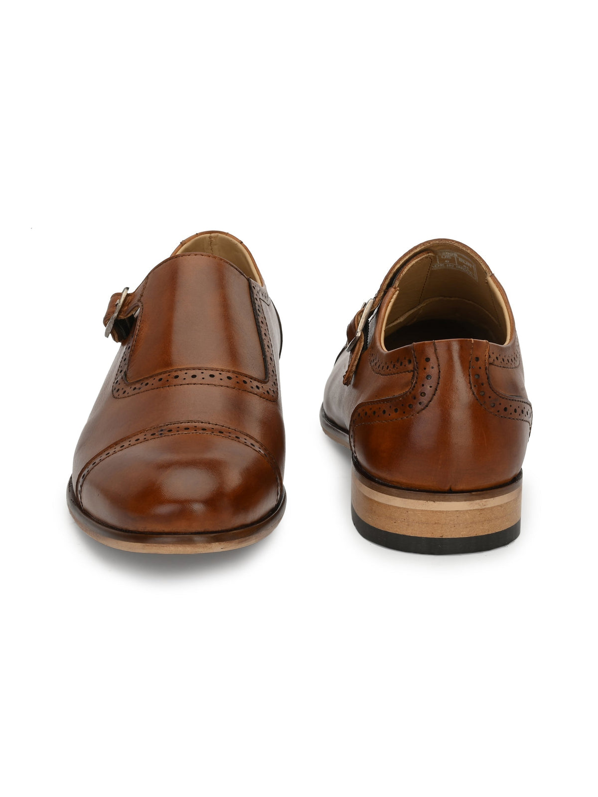 Men's Perforated Leather Monk Shoes