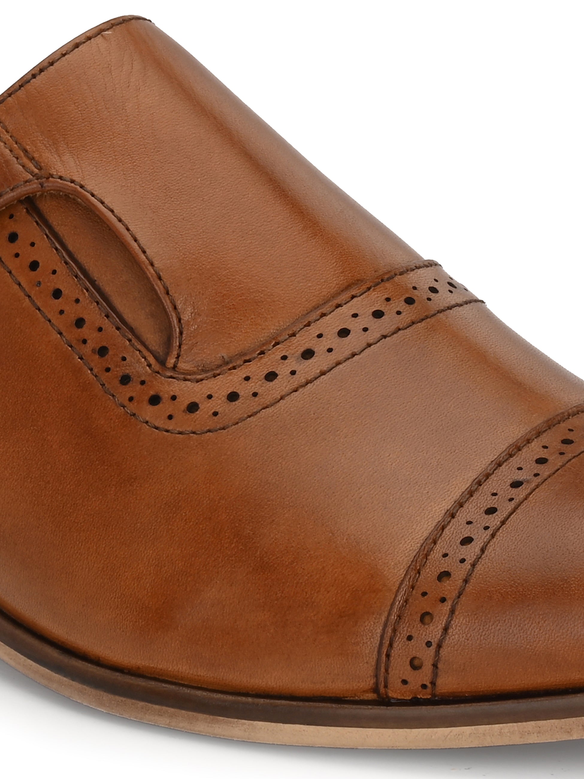 Men's Perforated Leather Monk Shoes