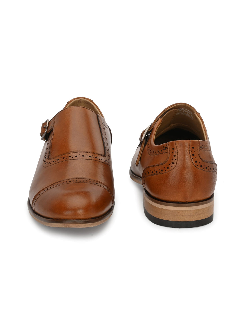 Men's Perforated Leather Monk Shoes
