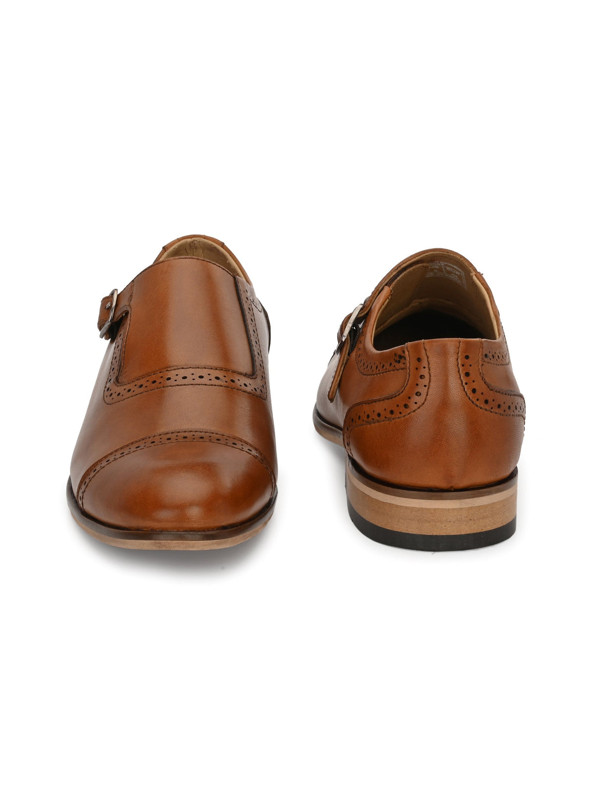 Men's Perforated Leather Monk Shoes