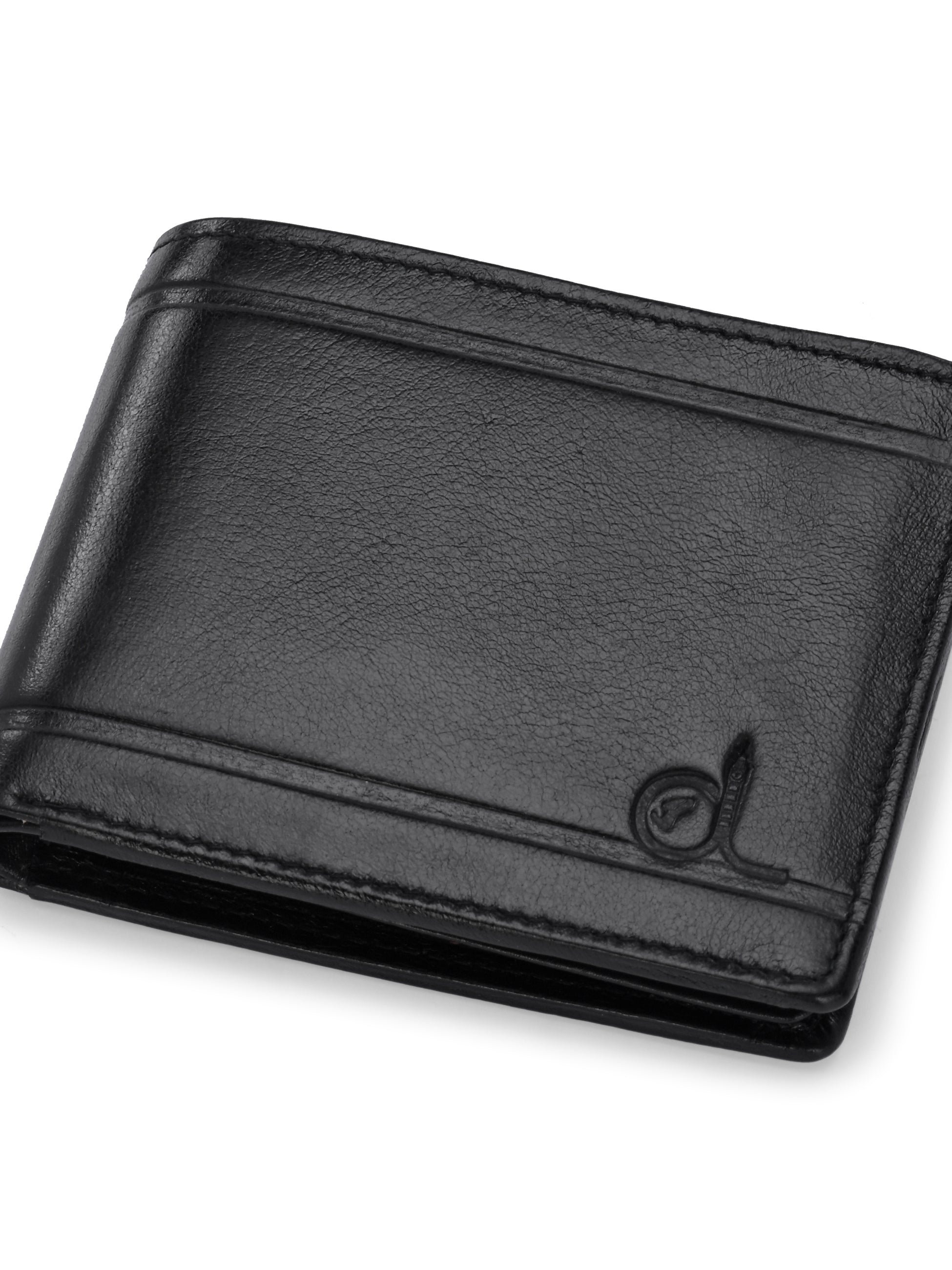 Titan Black Leather Wallets for Men's