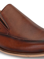 Men's Perforated Leather Formal Slip on Shoes