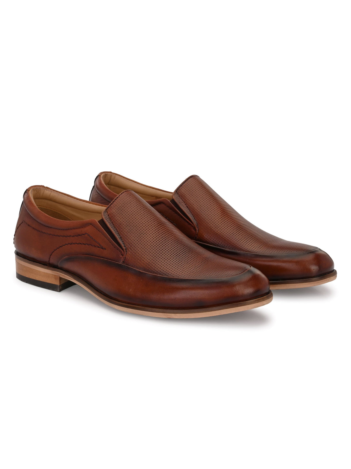 Men's Textured Leather Formal Loafer Slip on Shoes