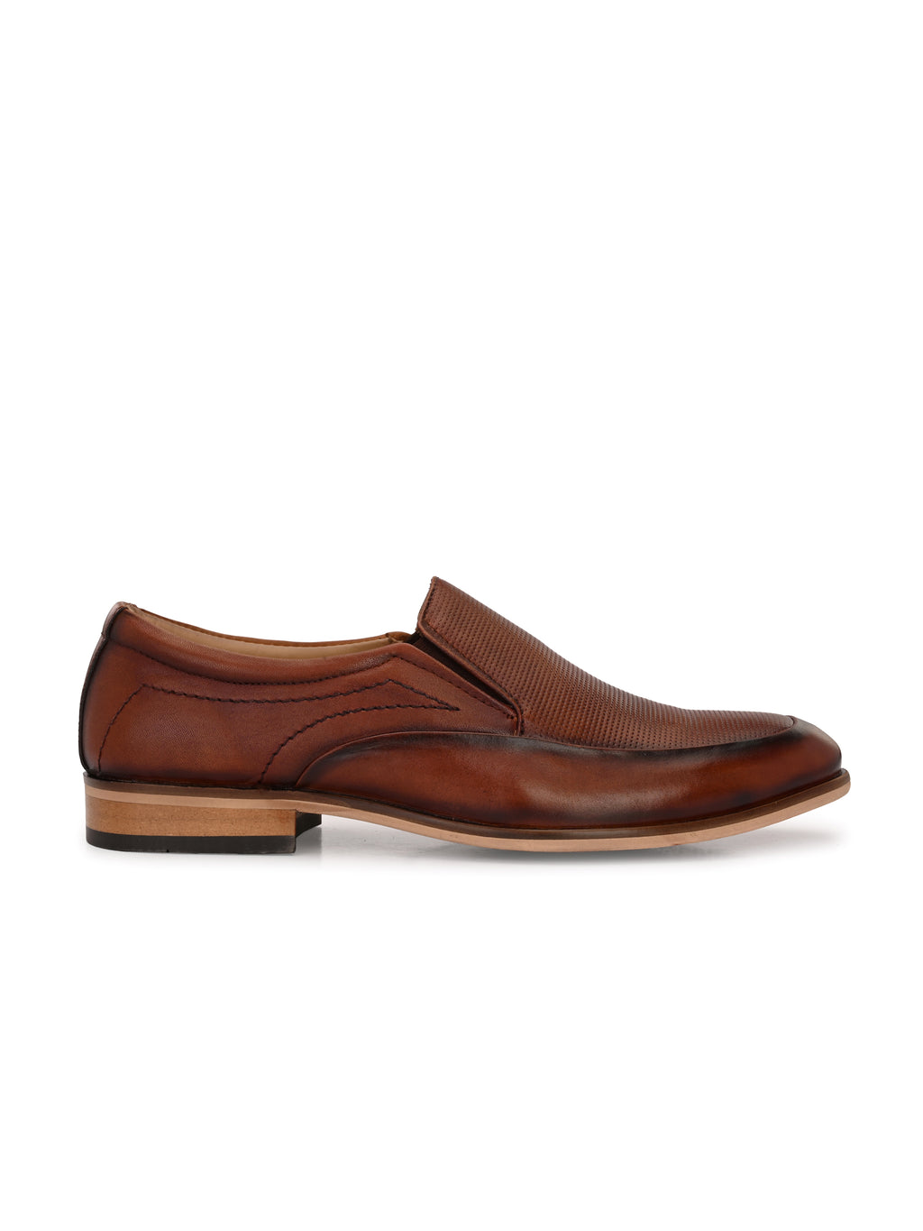 Men's Perforated Leather Formal Slip on Shoes