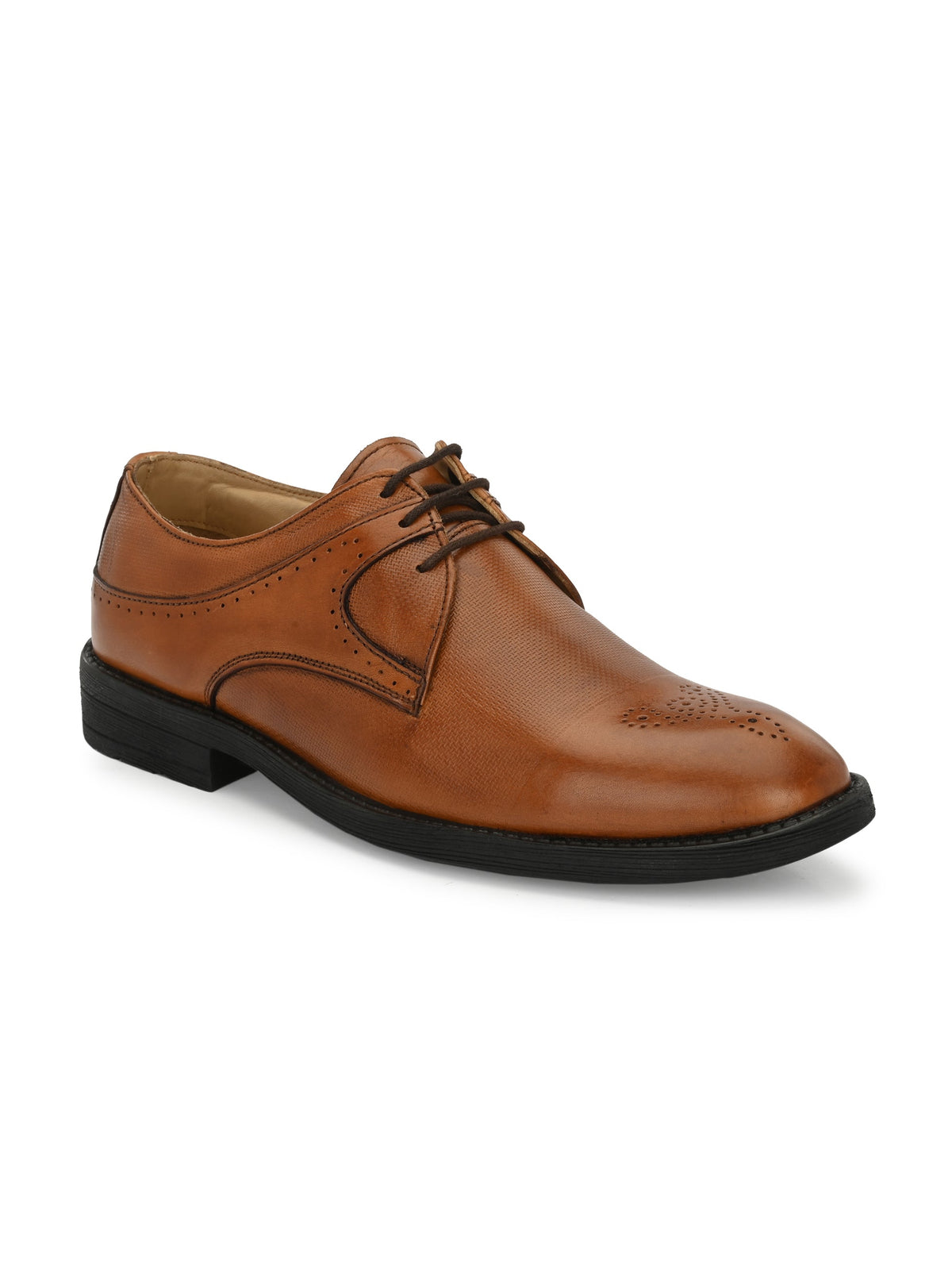 Men's Regular Fit Formal Derby Shoes with Lace Fastening