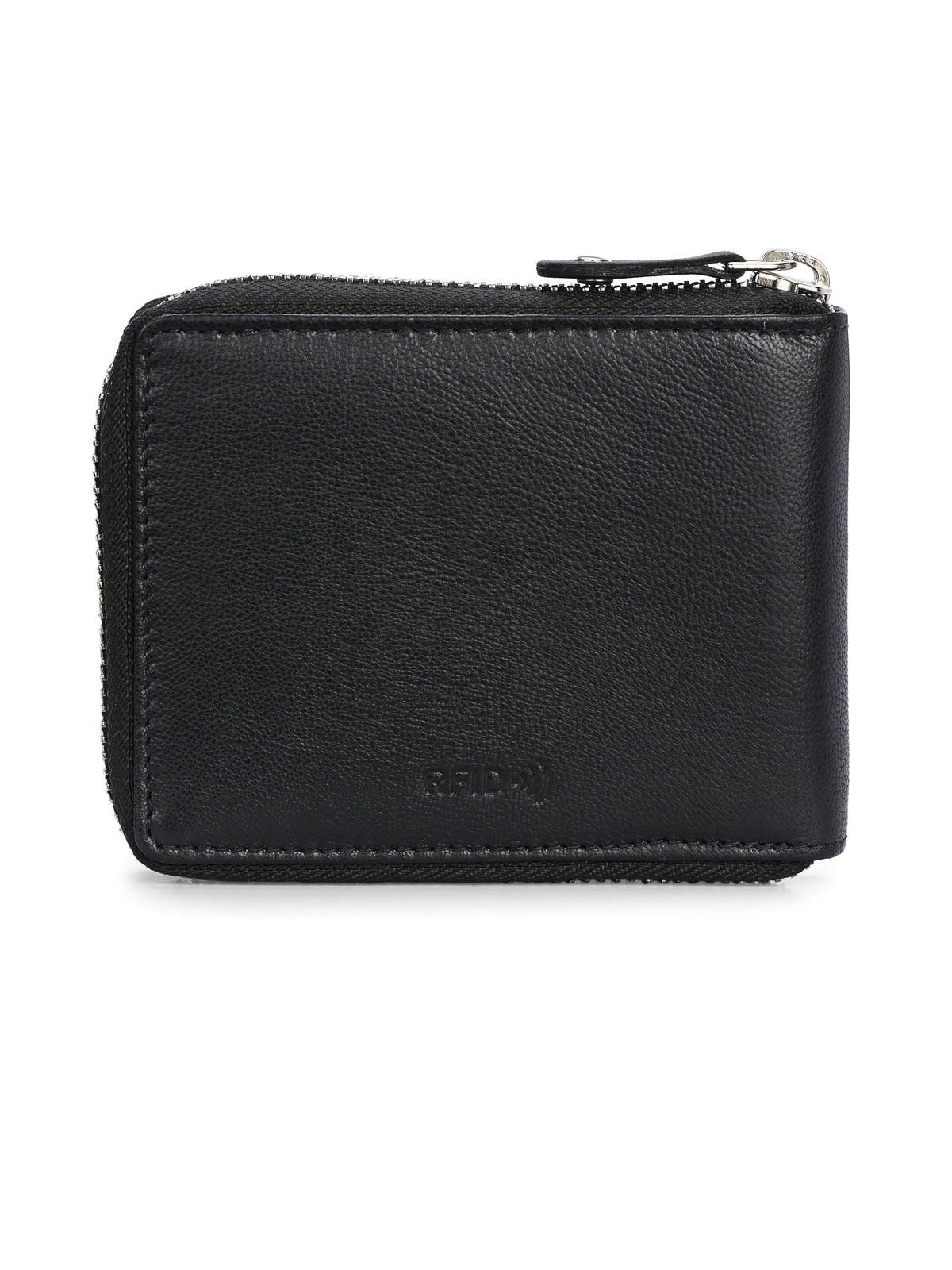 Men's Black Solid Zip Closure Wallets