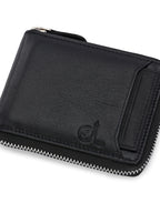 Men's Black Solid Zip Closure Wallets