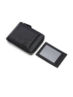 Men's Black Solid Zip Closure Wallets