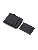 Men's Black Solid Zip Closure Wallets