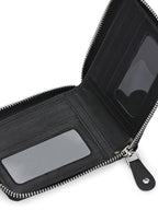 Men's Black Solid Zip Closure Wallets