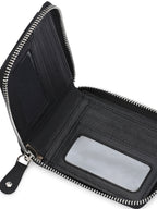 Men's Black Solid Zip Closure Wallets