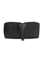 Men's Black Solid Zip Closure Wallets