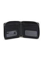 Men's Black Solid Zip Closure Wallets