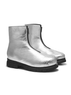 Women Grey Front Zip Boots