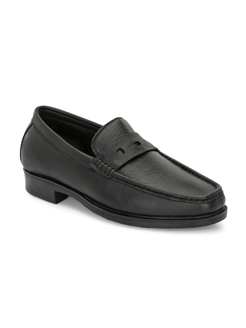 Men Textured Leather Loafer Shoes
