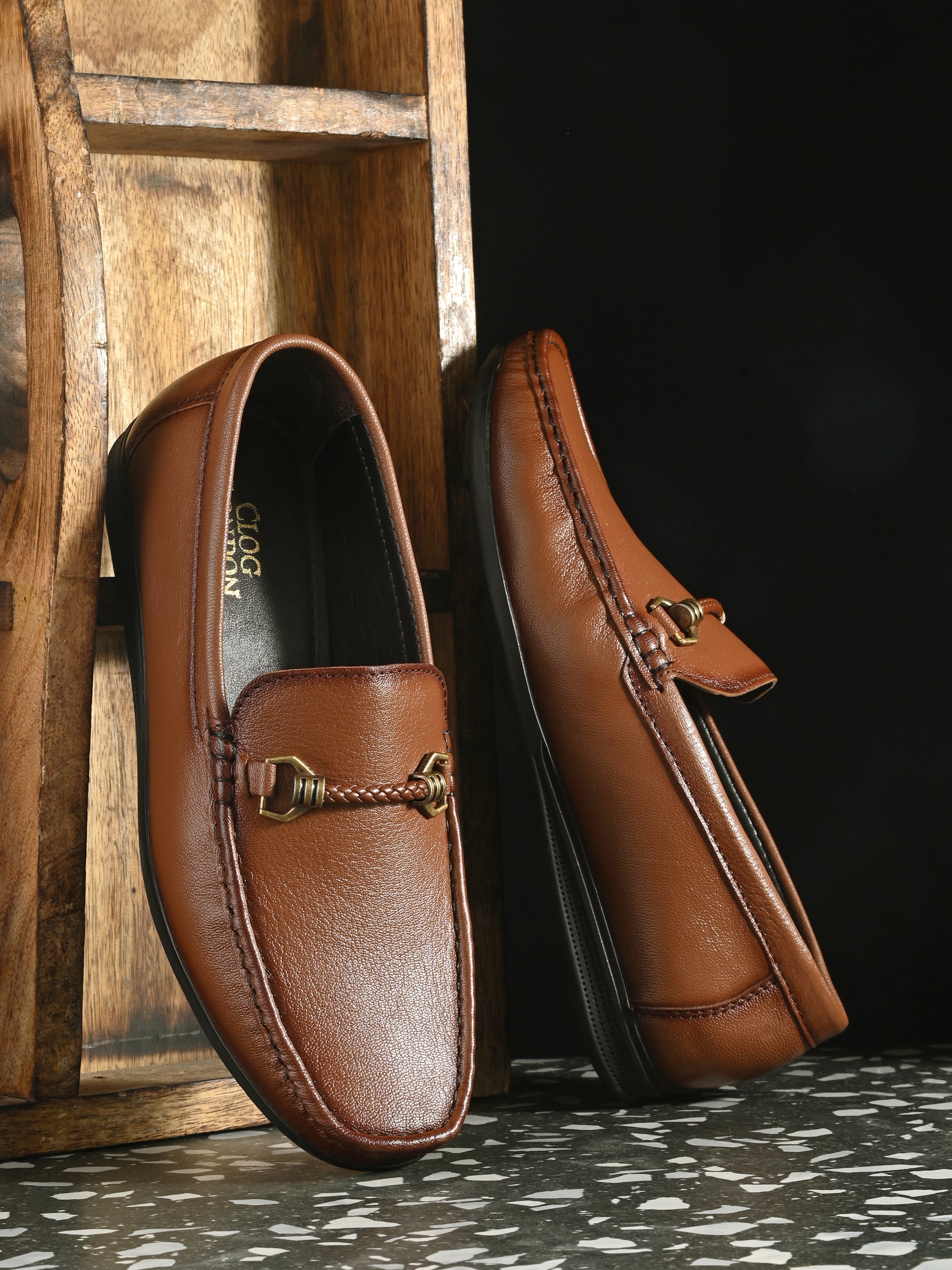 Men's Leather Square Toe Loafer Shoes
