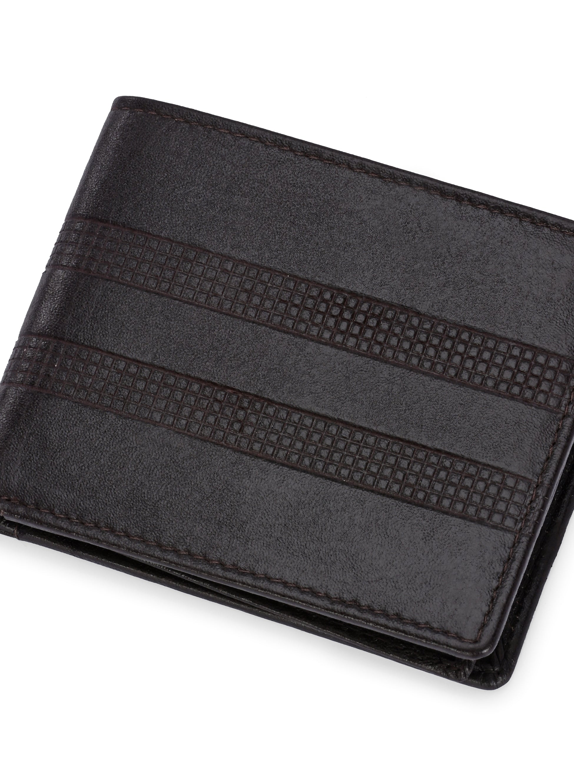 Men's Textured Leather Two-Fold Wallet