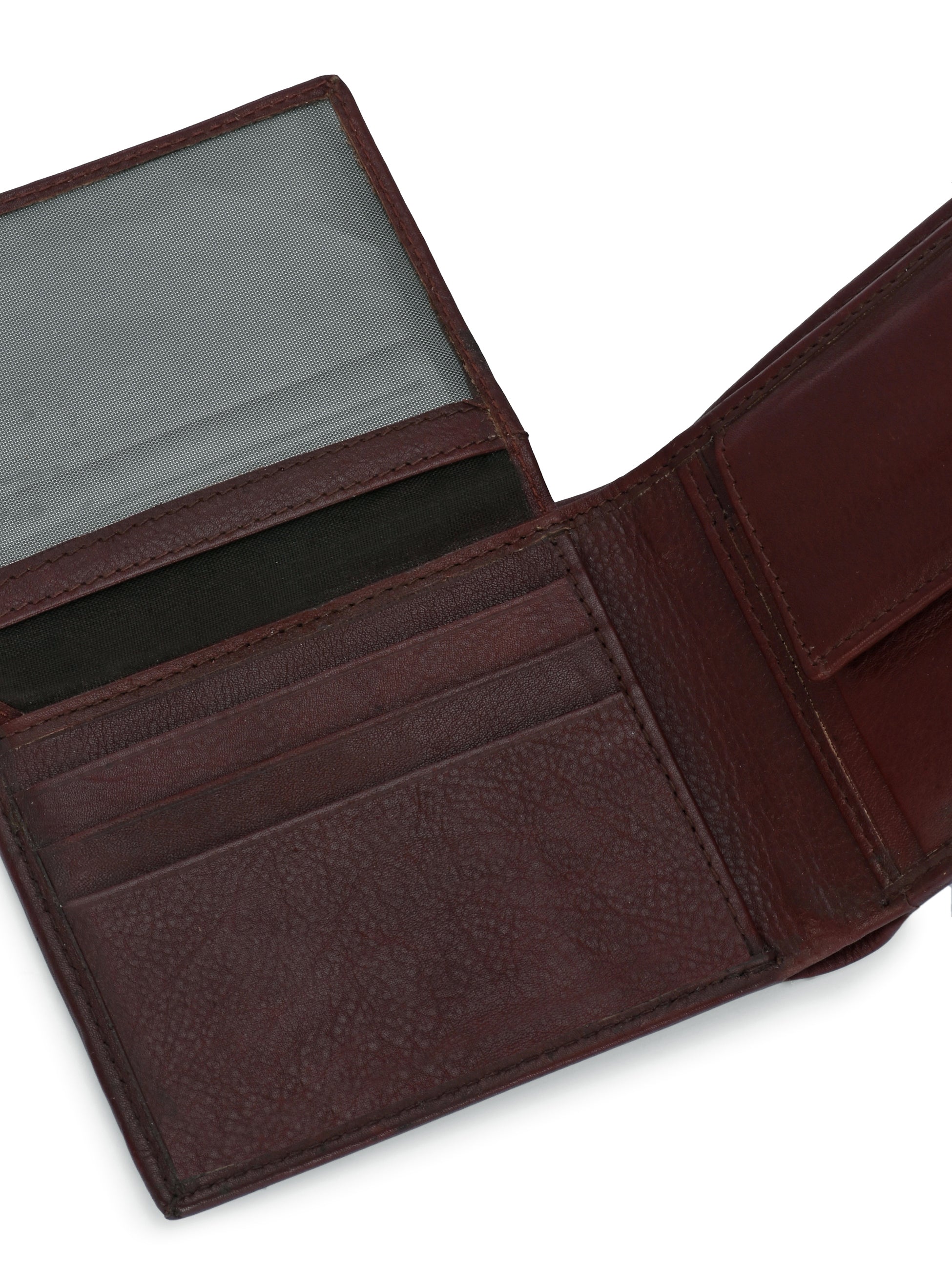 Brown Leather Small Bi-Fold Wallets