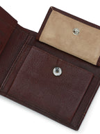 Brown Leather Small Bi-Fold Wallets
