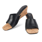 Women Black Wedges Sandals