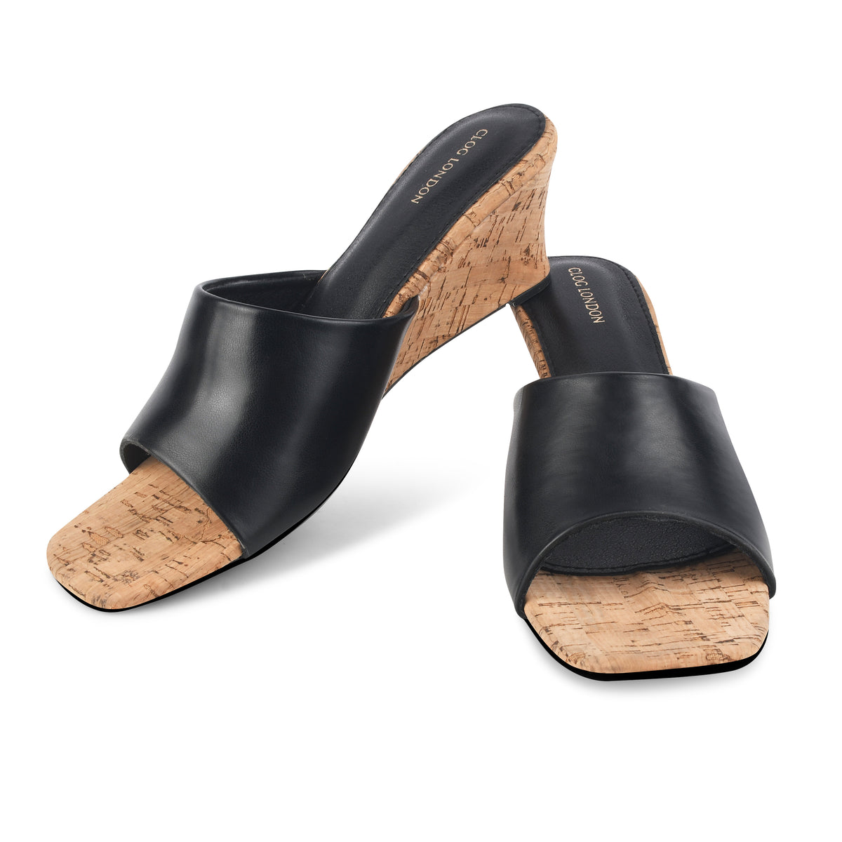 Women Black Wedges Sandals