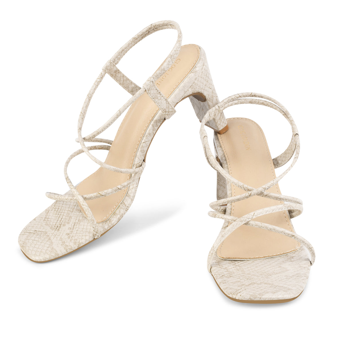 Womens Cream Sandals Heels