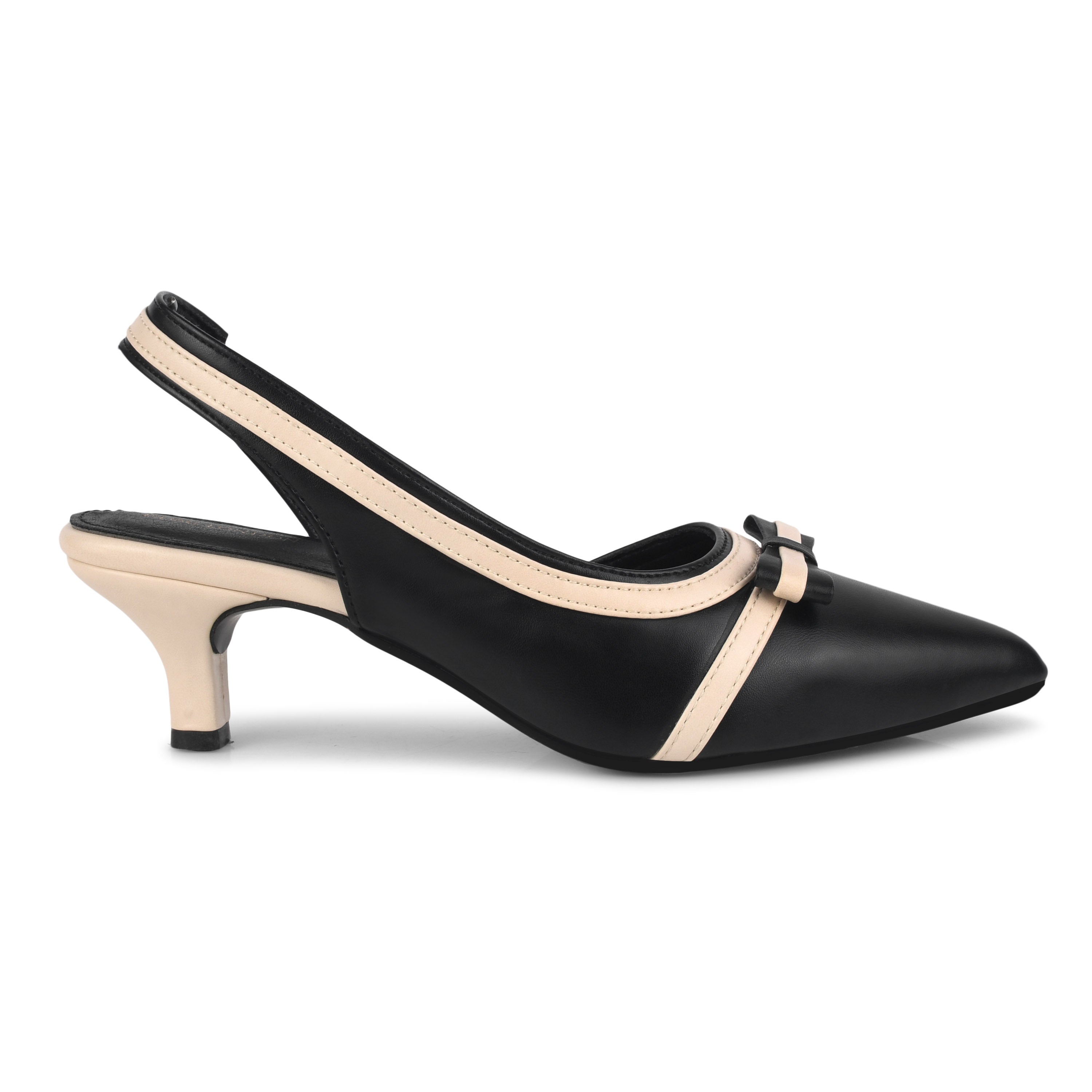 Women Pumps Black Heeled Sandal with Adjustable Ankle Strap