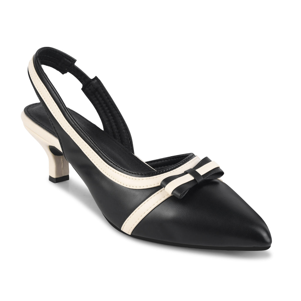 Women Pumps Black Heeled Sandal with Adjustable Ankle Strap