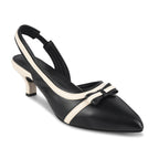 Women Pumps Black Heeled Sandal with Adjustable Ankle Strap