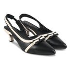Women Pumps Black Heeled Sandal with Adjustable Ankle Strap