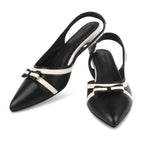 Women Pumps Black Heeled Sandal with Adjustable Ankle Strap