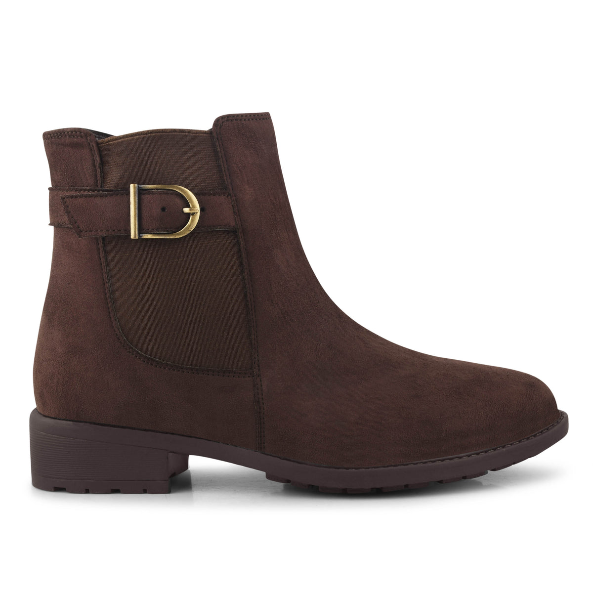 Women Brown Casual Block Heeled Boots