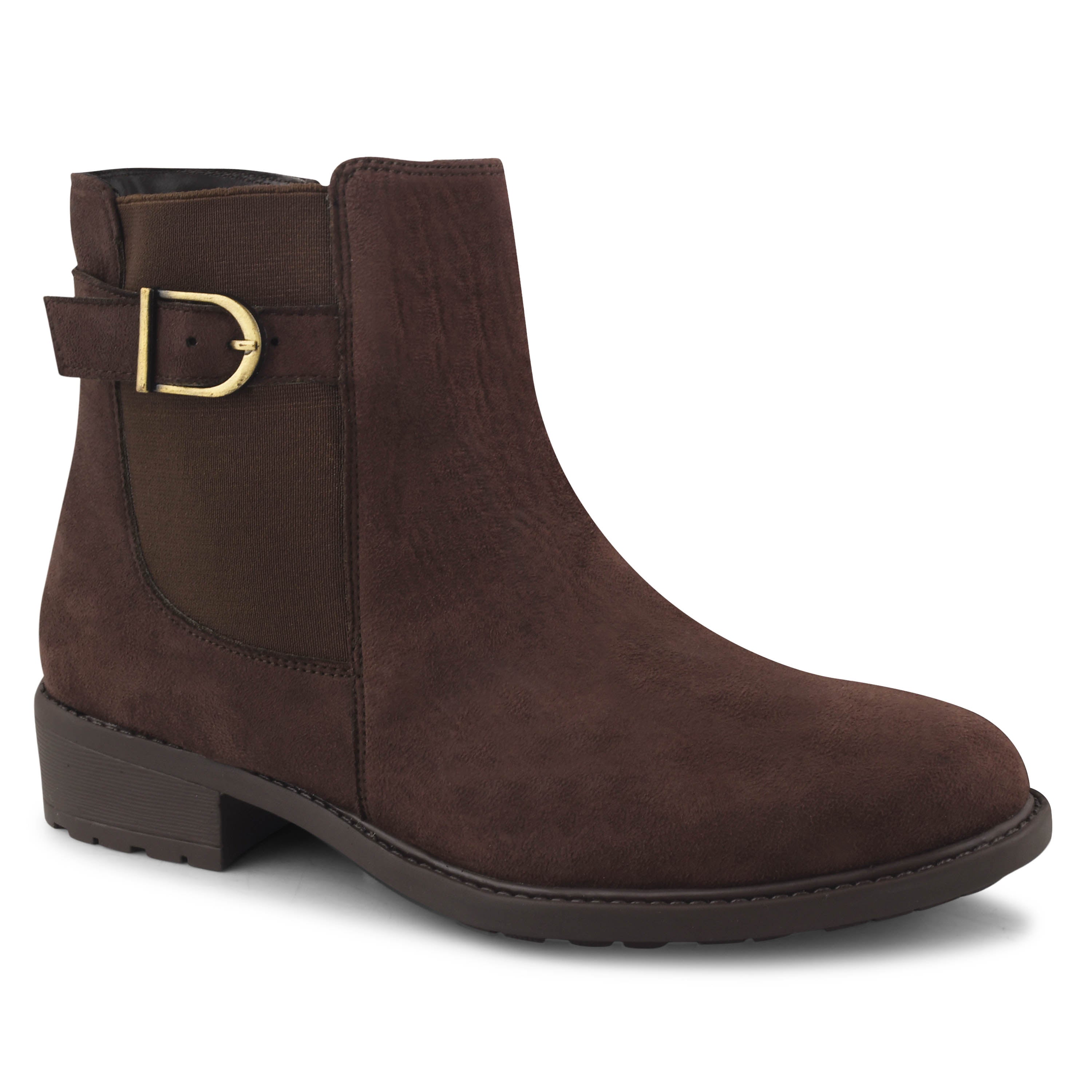 Women Brown Casual Block Heeled Boots
