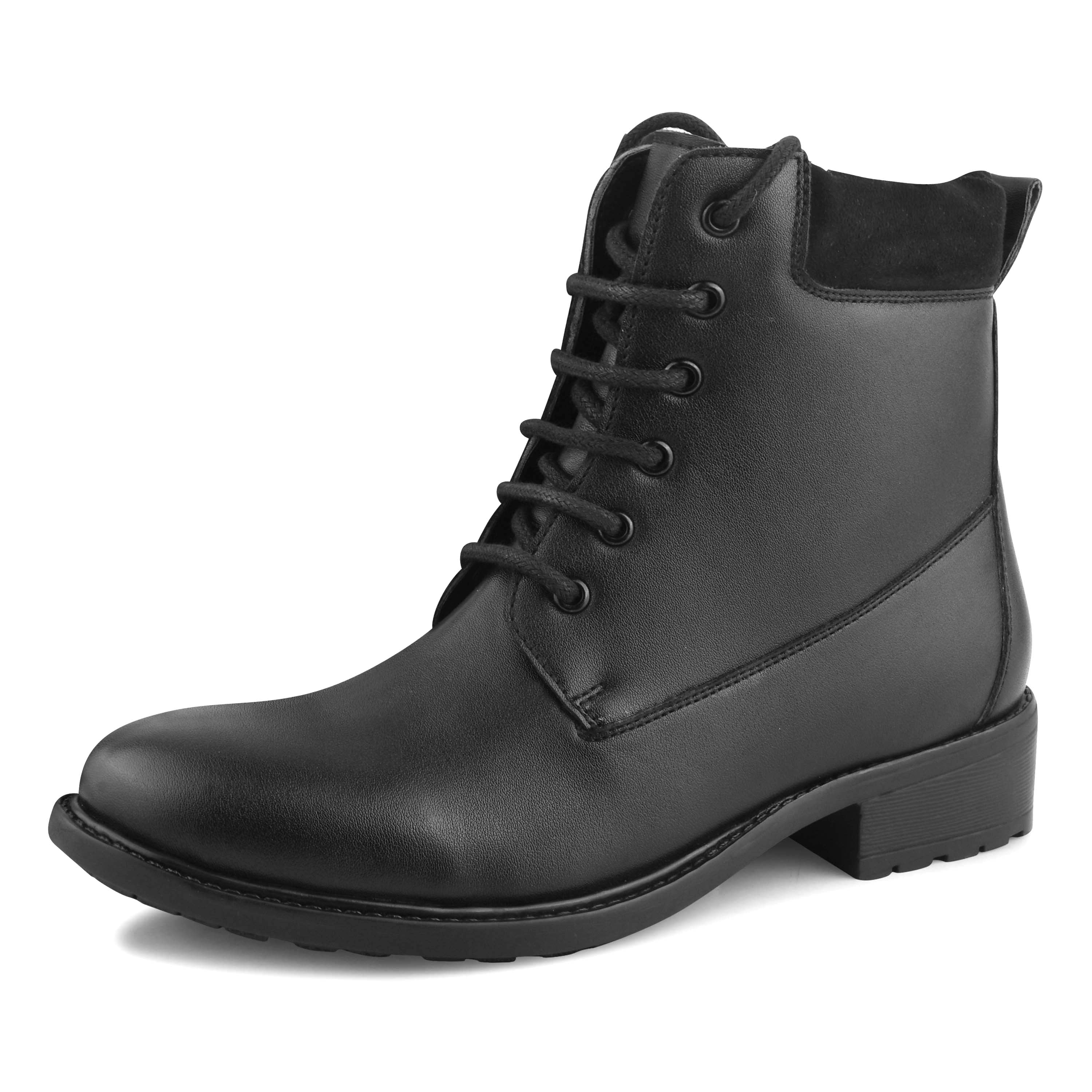 Women Black Block-Heeled Winter Boots